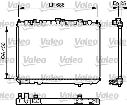 Радіатор охолодження NISSAN: X-TRAIL (2001>2003) 2.2DI; X-TRAIL (2004>2007) 2.2DCI VALEO (735081) Valeo фото 3