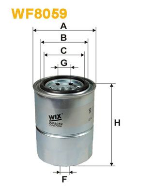 Паливний фільтр ISUZU ELF, GEMINI, MIDI, KIA BESTA, CARNIVAL I, CERES, K2700, PREGIO, MITSUBISHI COLT II, COLT III, GALANT V, GALANT VI, GALANT VII, GALANT VIII, LANCER III 1.5D-3.1D 10.83-
