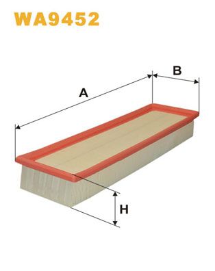 Фільтр повітряний - фільтруючий елемент (354x102x49) CITROEN C4, C4 I, PEUGEOT 206, 206+, 307 1124/1360 09.98-