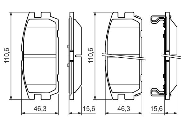Колодки гальмівні (задні) Hyundai Terracan 01-06 Bosch фото 12