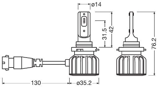 Комплект світлодіодних автоламп HB3/H10/HIR1 LED 12V 19W 6000K P20D/PX20D/PY20D / LEDRIVING® HL B OSRAM (9005DWBRT-2HFB) osram фото 7