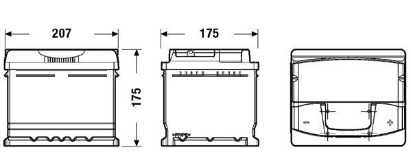 Акумуляторна батарея 47Ah/450A (207x175x175/+R/B13) Premium Exide фото 10