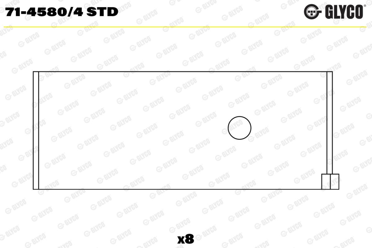 Вкладиші NISSAN YD22DDT/YD22DDTI/YD22ETI/YD25DDTI 00-> GLYCO (71-4580/4 STD) Glyco фото 4