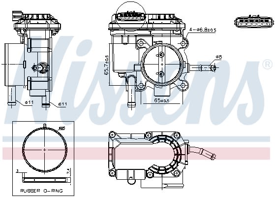 Дросельна заслонка з електроприводом KIA SPORTAGE IV (QL,...) 1.6 LPG (QLE) 2020.07 - 2022.09 NISSENS (955237) Nissens фото 11