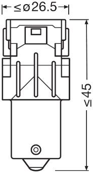 Автолампа світлодіодна P21W LED 12V 1.4W BA15S / LEDRIVING® SL / RED - ЧЕРВОНИЙ / 2 ШТ. OSRAM (7506DRP-02B) osram фото 5