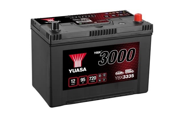 Акумулятор YUASA 12В 95Агод./720А YBX3000 SMF (R+ стандартні клеми) 303x174x225 (пусковий) фото 4