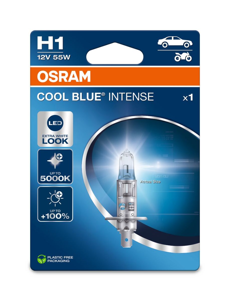 Автолампа галогенова 55W H1 12V 55W 5000K P14.5S / COOL BLUE INTENSE NEXT GEN - НА 100% БІ OSRAM (64150CBN-1BL) osram фото 5