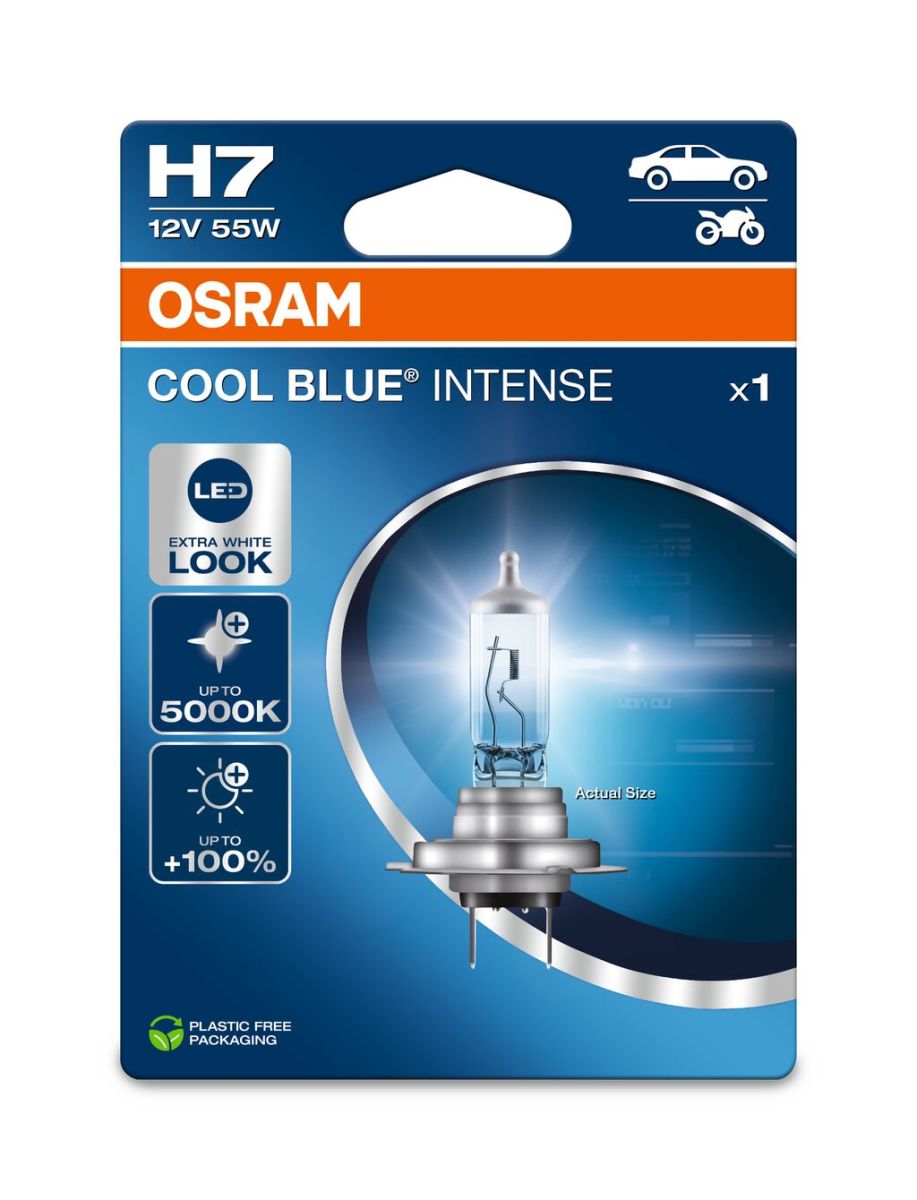 Автолампа галогенова 55W H7 12V 55W 5000K PX26D / COOL BLUE INTENSE NEXT GEN - НА 100% БІЛ OSRAM (64210CBN-1BL) osram фото 5