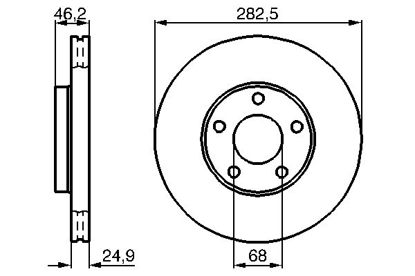 Диск гальмівний ВЕНТИЛ VW PASSAT B5 (3B2) 1.6 1996.08-2001.12 BOSCH (0 986 478 872) Bosch фото 6