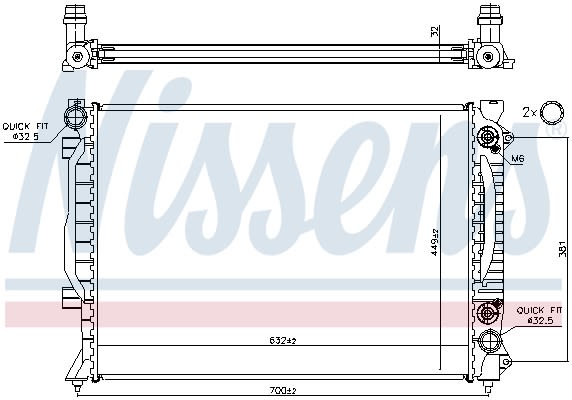 Радіатор охолоджування AUDI A 6 II 2,5 TDI AUT. 97- NISSENS (60423A) Nissens фото 10