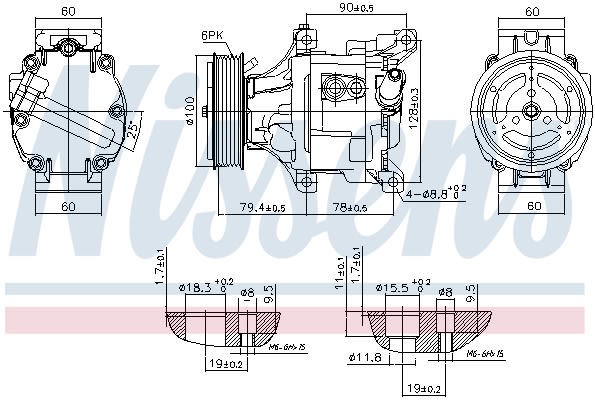 Компресор кондиціонера FIAT STRADA (10-) 1.3 MJTD (+) NISSENS (89324) Nissens фото 11