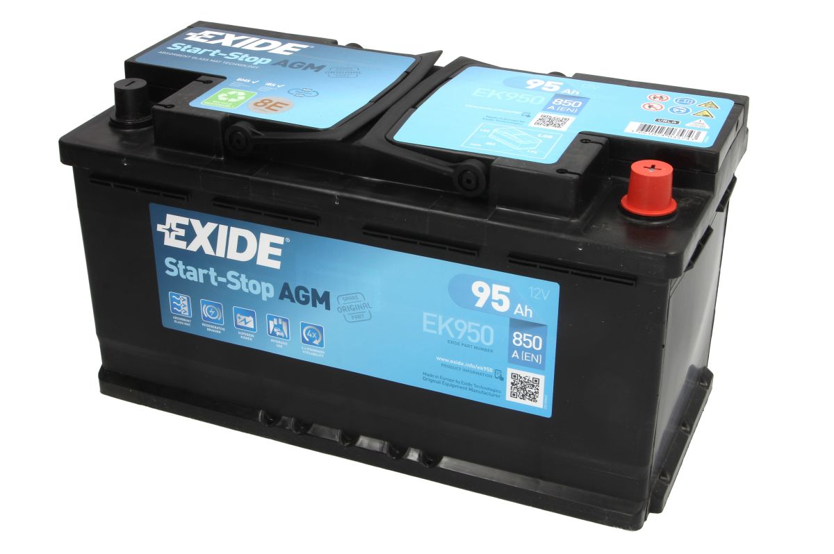 Akumulator EXIDE START STOP AGM EK950 - 95Ah 850A P+ - Sklep Inter Cars