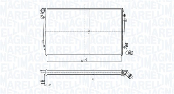 Радиатор охлаждения VW Caddy 1.9/2.0TDI (+/-AC) фото 4