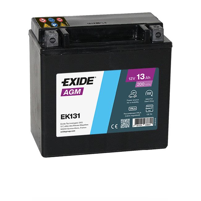Акумуляторна батарея 13Ah/200A (150x90x145/+L) (Start-Stop/допоміжна) Exide фото 11