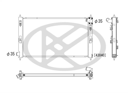 Радіатор двигуна CITROEN C-CROSSER, C-CROSSER ENTERPRISE, C4 AIRCROSS, MITSUBISHI ASX, LANCER VIII, OUTLANDER II, PEUGEOT 4007, 4008 1.6-3.0 11.06- фото 3