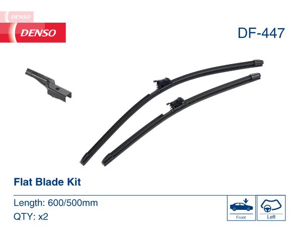 Щітка склоочисника К-Т БЕЗКАРКАСНИЙ / 600/500 MM / LHD / VOLVO V60 II (225) T4 POLES DENSO (DF-447) Denso фото 6