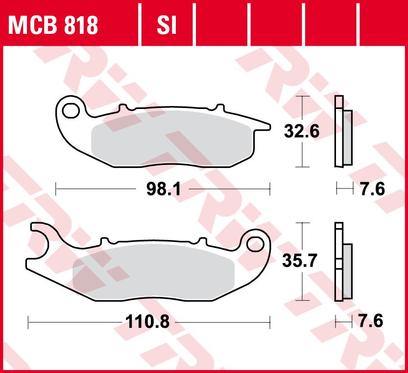 Klocki hamulcowe przód/tył, przeznaczenie: droga/offroad/skuter, mater LUCAS MCB818