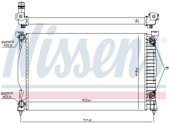 Радіатор охолоджування AUDI A4 1.8-2.0 AUT (00-)/SEAT EXEO 1.6-1.8-2.0 (08-) NISSENS (60305A) Nissens фото 10