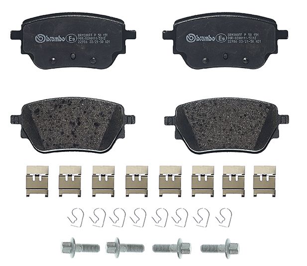 Колодки гальмівні дискові (комплект 4 шт) MB A-CLASS (W177) 1.3 2018.03- BREMBO (P50151) BREMBO фото 4