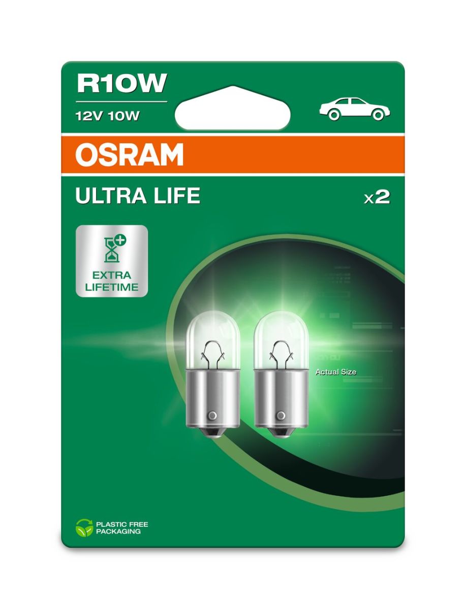 Автолампа 10W R10W 12V 10W BA15S / ULTRA LIFE - В 4 РАЗИ ЗБІЛЬШЕНО СТРОК СЛУЖБИ OSRAM (5008ULT-2BL) osram фото 5