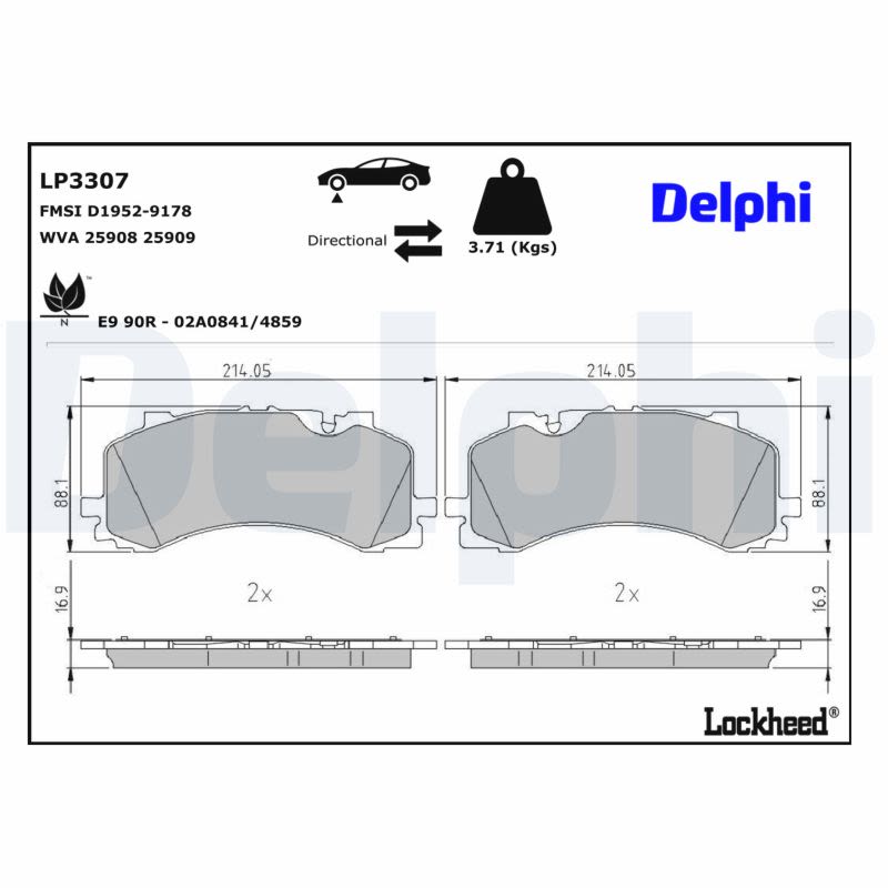 Комплект гальмівних колодок передн , AUDI A6 ALLROAD C8, A6 C8, A7, A8 D5, Q7, Q8, VW TOUAREG 2.0-4.0H 01.15- фото 2