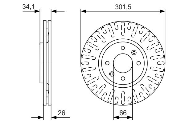 Диск гальмівний ВЕНТИЛ PEUG 307 2.0 2.0HDI 03- BOSCH (0 986 479 D36) Bosch фото 8