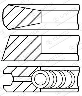 Поршневі кільця (106,5 STD 3,15-8-231) JOHN DEERE 540G III, 548G III, 5083E, 5085M, 5093E, 5095M 4WD, 5101E, 5105M, 5410, 5500, 5510, 5603, 5620, 5625, 624H LL, 653E, 7405, 7410, 7610 фото 2
