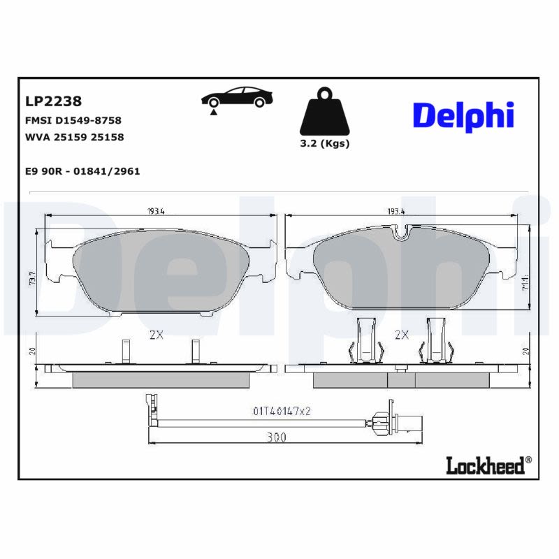 Комплект гальмівних колодок передн , AUDI A6 ALLROAD C7, A6 C7, A7, A8 D4 1.8-6.3 11.09-09.18 фото 4