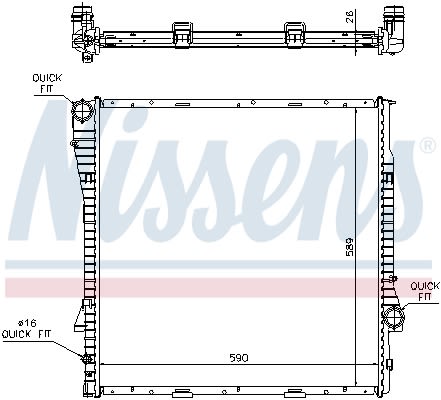 Радіатор охолоджування BMW X5 3.0-4.4-3.0D AUT. NISSENS (60788A) Nissens фото 10