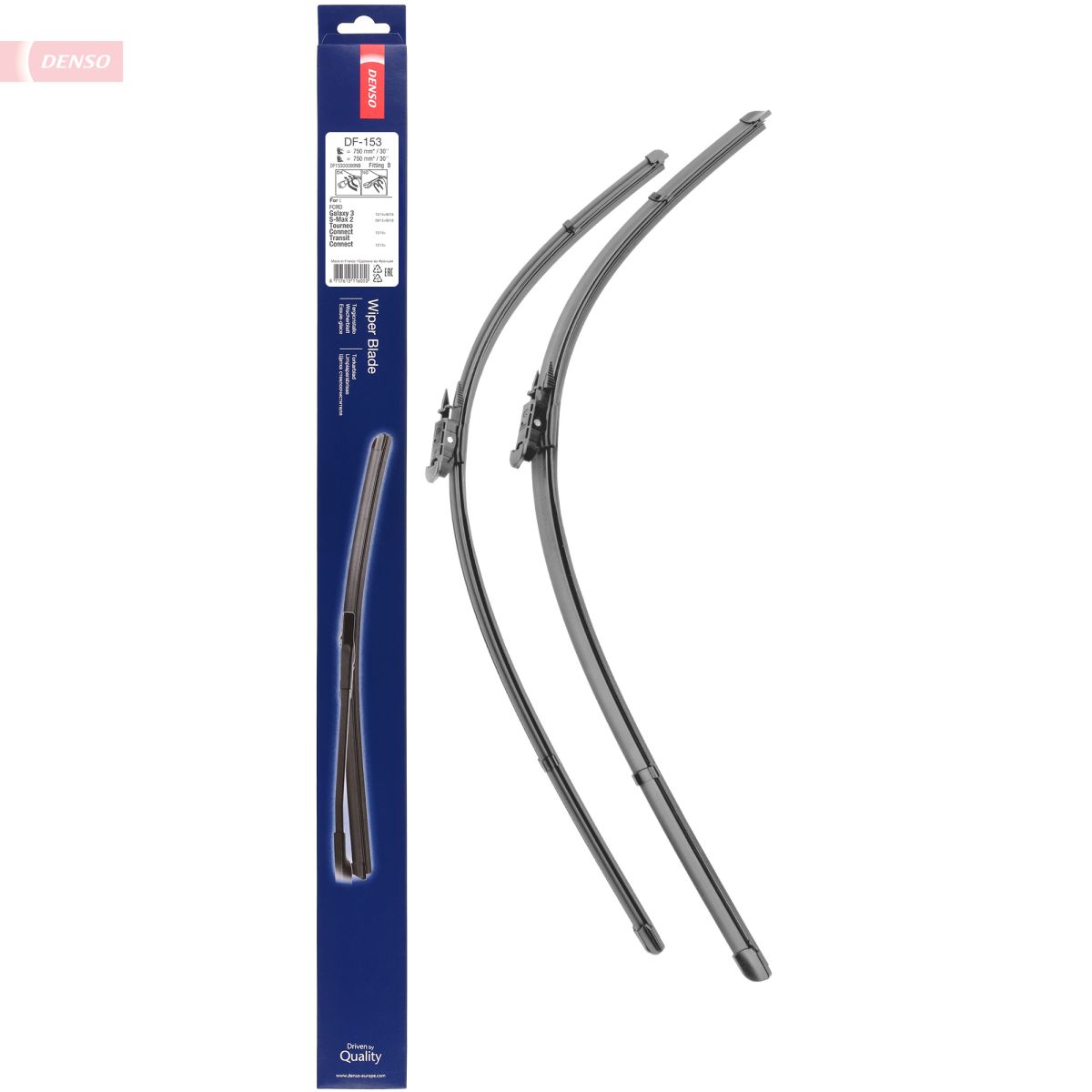 Щітка склоочисника К-Т БЕЗКАРКАСНИЙ / 750/750 MM / / FORD GALAXY S-MAX TOURNEO CONNE DENSO (DF-153) Denso фото 6