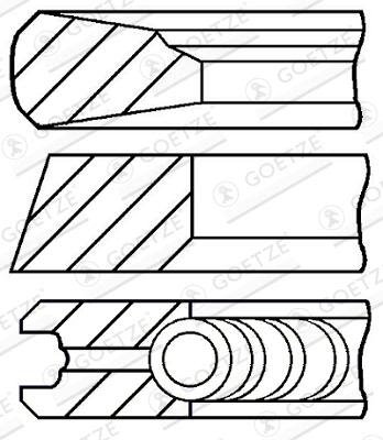 Комплект поршньових кілець (110мм (STD) 3,5-2,5-4) MERCEDES ACTROS MP4 / MP5, ANTOS, AROCS, ATEGO 3, CITARO 2, CONECTO, ECONIC 2, INTEGRO (O 550), INTOURO, OC OM934.911-OM936.980 07.11- фото 2