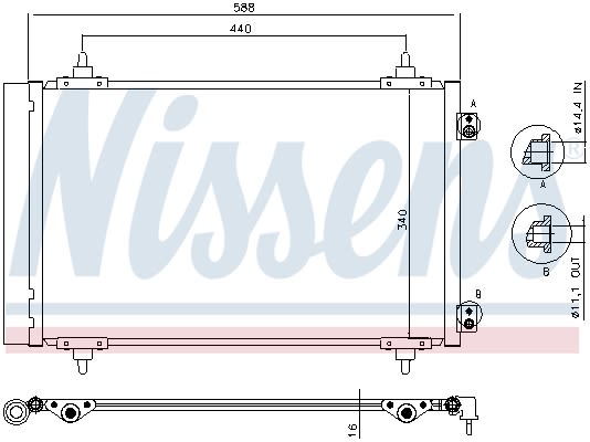 Конденсер кондиціонера CITROEN JUMPY 1.6D-2.0D 07- NISSENS (940111) Nissens фото 11