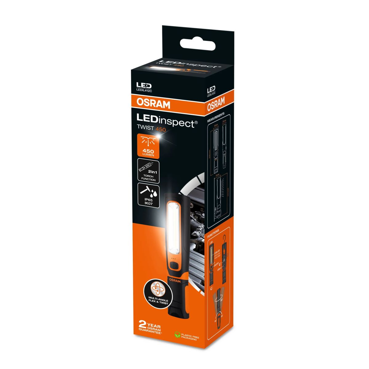 Ліхтар акумуляторний LEDINSPECT® TWIST 450 / LED 5V 6W 6000К 250/450 LM / ЗАХИСТ: IP65 OSRAM (LEDIL412C) osram фото 3