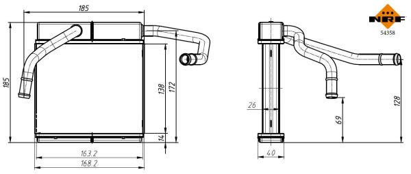 Радіатор пічки FORD RANGER/MAZDA B2500 1998-2013 NRF (54358) NRF фото 11