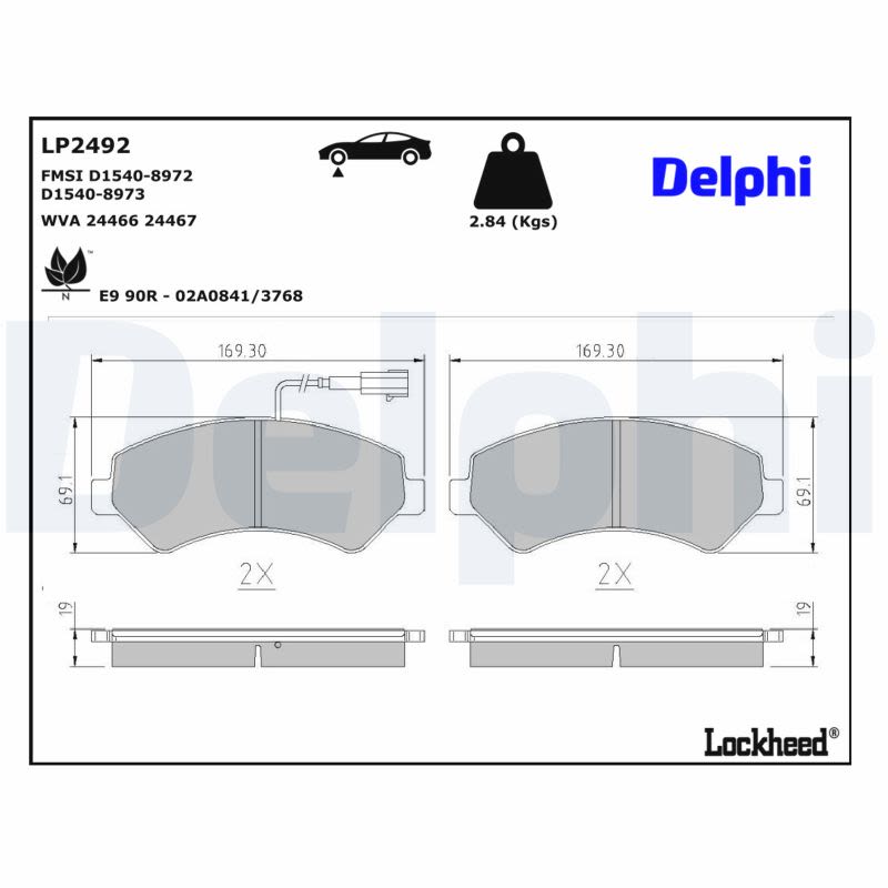 Комплект гальмівних колодок передн , CITROEN JUMPER III, FIAT DUCATO, OPEL MOVANO C, PEUGEOT BOXER, TOYOTA PROACE MAX 2.0D-Electric 04.06- фото 5