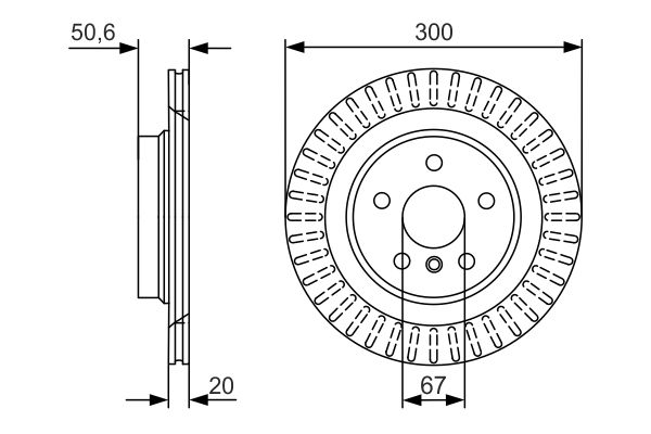 Диск гальмівний BMW X1 (F48) 2.0 2014.11- BOSCH (0986479C95) Bosch фото 8