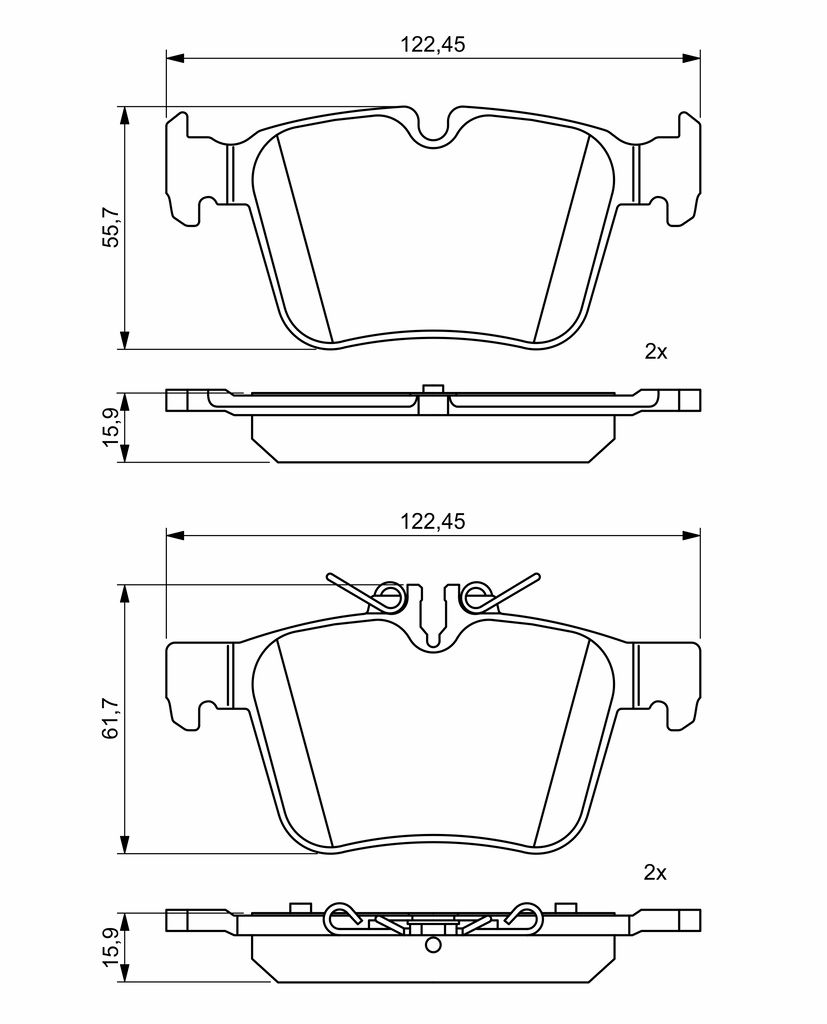 Колодки гальмівні дискові MB C-CLASS (W205) 1.6 2013.07- BOSCH (0986495394) Bosch фото 8