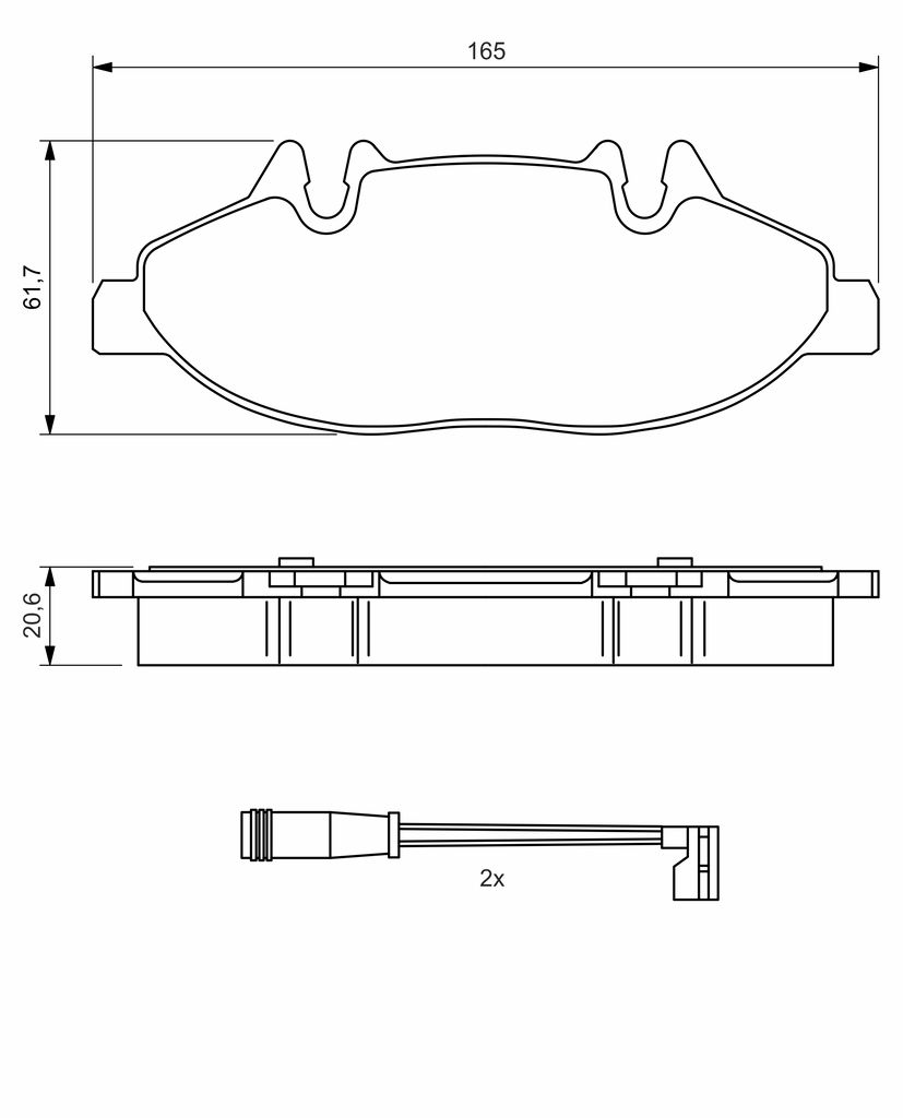 Колодки гальмівні дискові MB VITO / MIXTO ФУРГОН (W639) 2.2 2003.08- BOSCH (0 986 494 081) Bosch фото 6