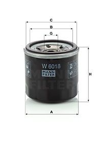 Filtr oleju MANN-FILTER W 6018 Mazda