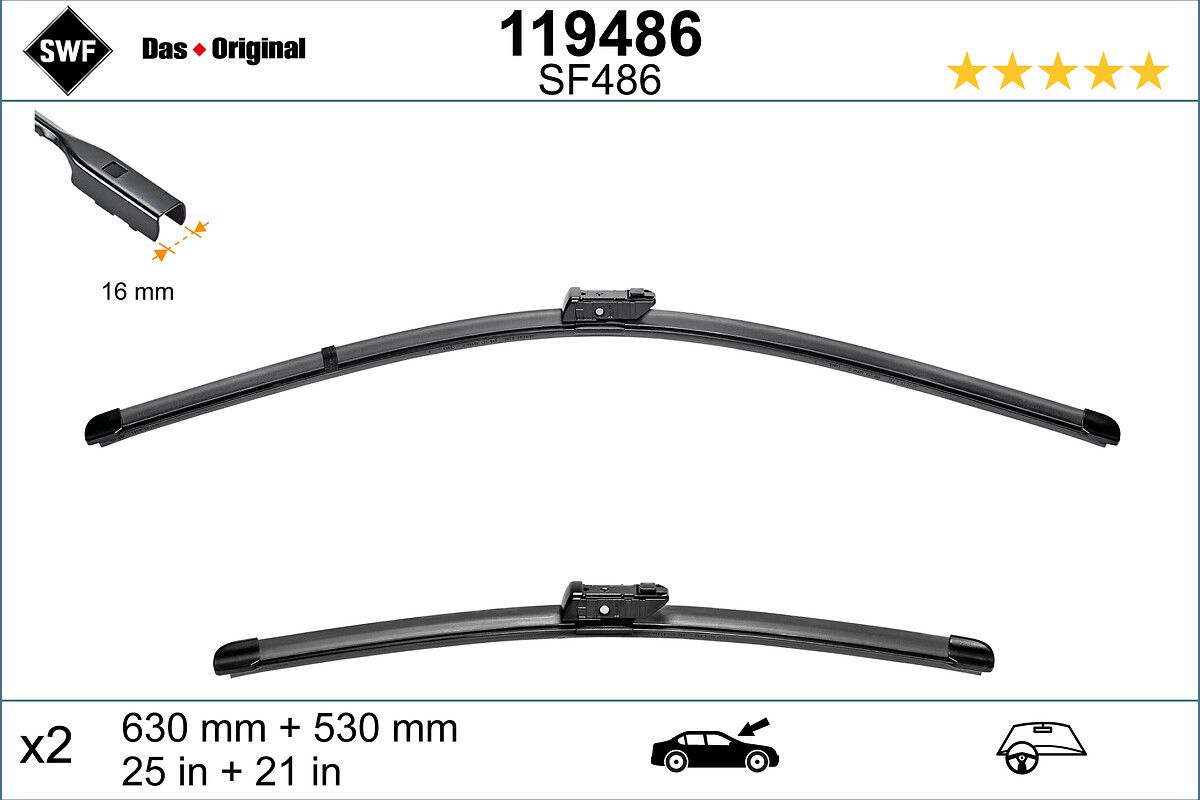 Щітка склоочисника К-Т БАСКАРКАСНИЙ VISIOFLEX / 630/530 MM / LHD / SKODA KODIAQ (NS7 SWF (119486) SWF фото 5