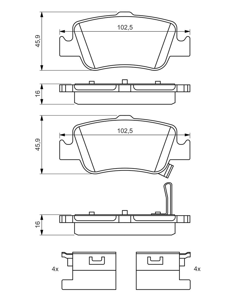 Комплект гальмівних колодок задн , GREAT WALL VOLEEX C20R, TOYOTA AURIS, COROLLA, YARIS 1.2-2.2D 11.05- фото 4