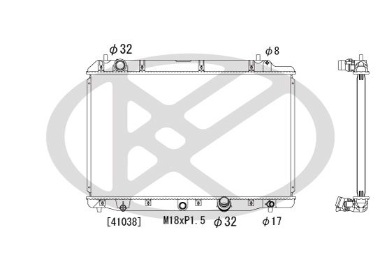 Радіатор двигуна HONDA CIVIC VII, CR-V II, FR-V 1.6/2.2D 02.01-12.09 фото 3