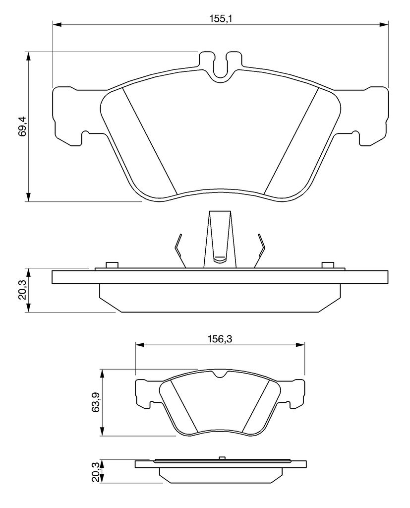 Колодки гальмівні дискові MB E-CLASS (W210) 3.2 1995.06-2003.08 BOSCH (0 986 494 001) Bosch фото 8