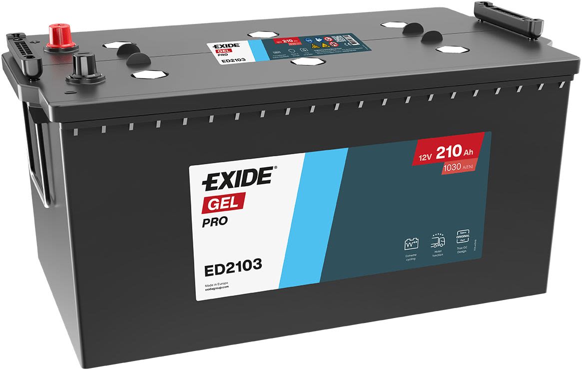Акумулятор EXIDE 210Агод./1030А ENDURANCEPRO, GEL (L+ Стандартні клеми) 518x274x240 B00 - без монтажного фланця (Гель/Пусковий) фото 4