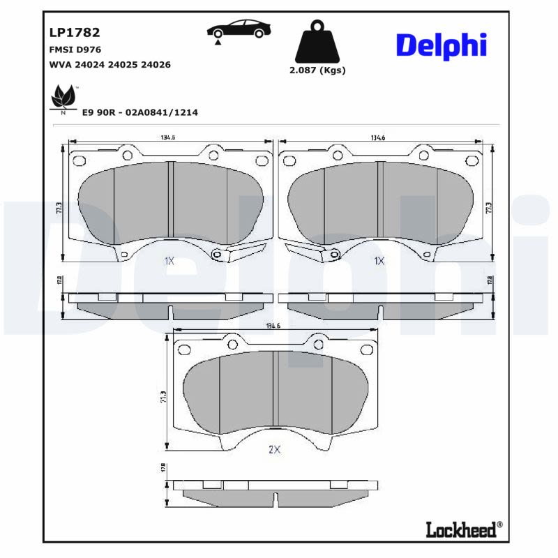 Комплект гальмівних колодок передн , LEXUS GX, LX, MITSUBISHI PAJERO IV, TOYOTA 4 RUNNER IV, 4 RUNNER V, COROLLA, FJ CRUISER, FORTUNER, HILUX CHAMP, HILUX VII, HILUX VIII 1.4-5.7 03.96- фото 5