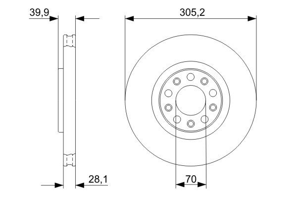 Диск гальмівний ВЕНТИЛ ALFA ROMEO 159 (939_) 2.2 2005.06-2012.12 BOSCH (0 986 479 291) Bosch фото 9