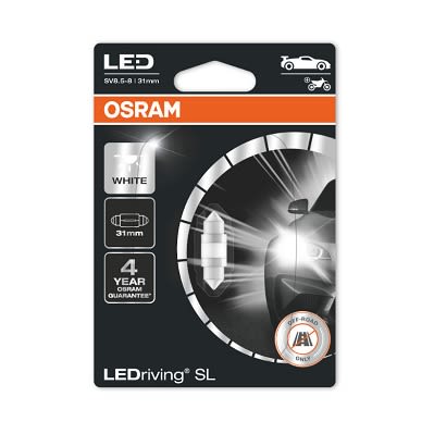 Автолампа світлодіодна C10W LED 12V 1W 6000K 31MM SV8.5-8 / LEDRIVING® SL / COOL WHITE - OSRAM (6438DWP-1BL) osram фото 6