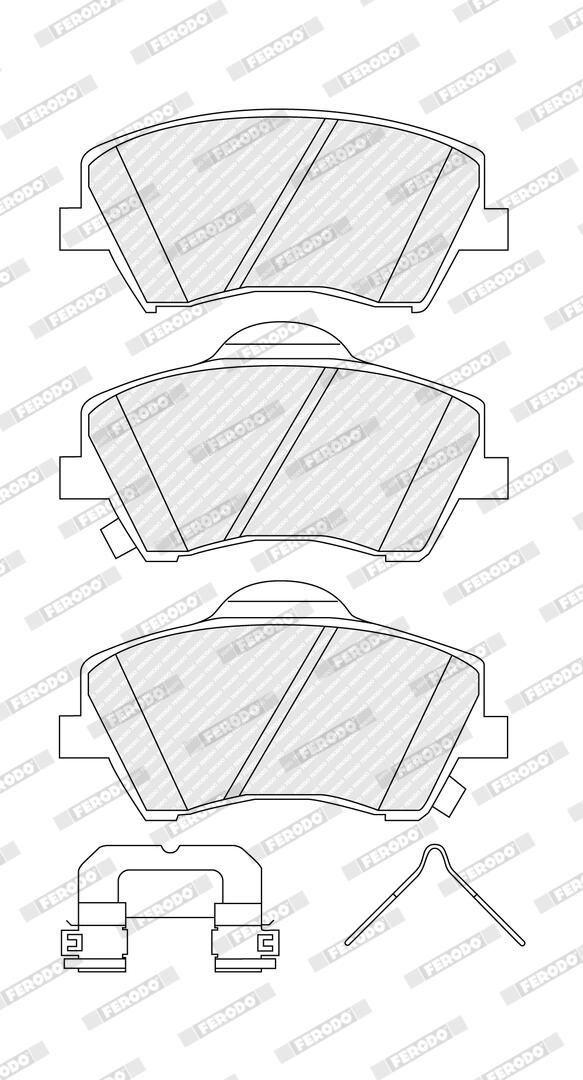 Комплект гальмівних колодок передн (з комплектуючими), HYUNDAI ELANTRA V, ELANTRA VI, GENESIS, GRANDEUR, I30, IONIQ, VELOSTER, KIA CEE'D, CEED, NIRO, NIRO I, PRO CEE'D 1.0-Electric 09.10- фото 2