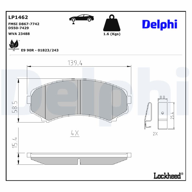 Комплект гальмівних колодок задн/передн , ISUZU D-MAX I, MAZDA E, MITSUBISHI ECLIPSE III, ENDEAVOR, GRANDIS, PAJERO CLASSIC, PAJERO II, PAJERO III, PAJERO IV, PAJERO SPORT I 2.0D-4.5 12.90- фото 5