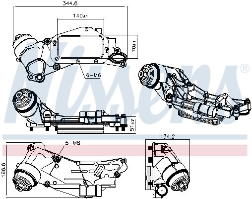 Радіатор масляний з корпусом масляного фільтра ZAFIRA B (05-) 1.8 I 16V|ZAFIRA B (05-) 1.6 I 16V|VECTRA C (02-) NISSENS (90930) Nissens фото 11